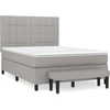 Image de vidaXL Lit boxspring avec matelas gris clair 140x190 cm Tissu