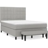 Image de vidaXL Lit boxspring avec matelas gris clair 140x200 cm Tissu