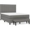 Image de vidaXL Lit boxspring avec matelas gris foncé 140x200 cm Tissu