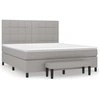 Image de vidaXL Lit boxspring avec matelas gris clair 160x200 cm Tissu