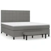 Image de vidaXL Lit boxspring avec matelas gris foncé 160x200 cm Tissu