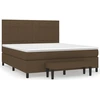Image de vidaXL Lit boxspring avec matelas brun foncé 160x200 cm Tissu
