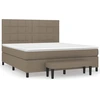 Image de vidaXL Lit boxspring avec matelas Taupe 160x200 cm Tissu
