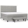 Image de vidaXL Lit boxspring avec matelas gris clair 180x200 cm Tissu