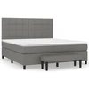 Image de vidaXL Lit boxspring avec matelas gris foncé 180x200 cm Tissu