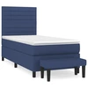 Image de vidaXL Lit boxspring avec matelas bleu 80x200 cm Tissu