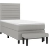 Image de vidaXL Lit boxspring avec matelas gris clair 90x190 cm Tissu