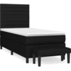 Image de vidaXL Lit boxspring avec matelas noir 90x190 cm Tissu