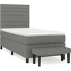 Image de vidaXL Lit boxspring avec matelas gris foncé 90x200 cm Tissu