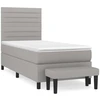 Image de vidaXL Lit boxspring avec matelas gris clair 100x200 cm Tissu