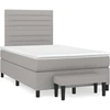 Image de vidaXL Lit boxspring avec matelas gris clair 120x200 cm Tissu