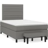 Image de vidaXL Lit boxspring avec matelas gris foncé 120x200 cm Tissu