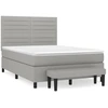 Image de vidaXL Lit boxspring avec matelas gris clair 140x190 cm Tissu