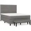 Image de vidaXL Lit boxspring avec matelas gris foncé 140x190 cm Tissu