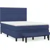 Image de vidaXL Lit boxspring avec matelas bleu 140x190 cm Tissu