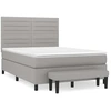 Image de vidaXL Lit boxspring avec matelas gris clair 140x200 cm Tissu