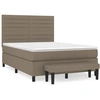 Image de vidaXL Lit boxspring avec matelas Taupe 140x200 cm Tissu
