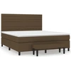 Image de vidaXL Lit boxspring avec matelas brun foncé 160x200 cm Tissu