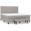 Image de vidaXL Lit boxspring avec matelas gris clair 180x200 cm Tissu