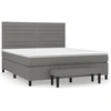 Image de vidaXL Lit boxspring avec matelas gris foncé 180x200 cm Tissu