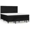 Image de vidaXL Lit boxspring avec matelas noir 180x200 cm Tissu