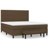 Image de vidaXL Lit boxspring avec matelas brun foncé 180x200 cm Tissu