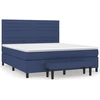Image de vidaXL Lit boxspring avec matelas bleu 180x200 cm Tissu