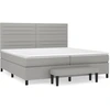 Image de vidaXL Lit boxspring avec matelas gris clair 200x200 cm Tissu