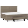 Image de vidaXL Lit boxspring avec matelas Taupe 200x200 cm Tissu