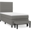 Image de vidaXL Lit boxspring avec matelas gris foncé 80x200 cm Tissu