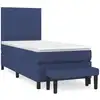 Image de vidaXL Lit boxspring avec matelas bleu 90x200 cm Tissu