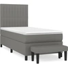 Image de vidaXL Lit boxspring avec matelas gris foncé 100x200 cm Tissu