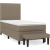 Image de vidaXL Lit boxspring avec matelas Taupe 100x200 cm Tissu