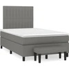Image de vidaXL Lit boxspring avec matelas gris foncé 120x200 cm Tissu