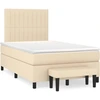 Image de vidaXL Lit Boxspring avec matelas Crème 120x200 cm Tissu