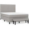 Image de vidaXL Lit boxspring avec matelas gris clair 140x190 cm Tissu