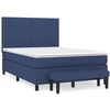 Image de vidaXL Lit boxspring avec matelas bleu 140x200 cm Tissu