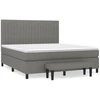Image de vidaXL Lit boxspring avec matelas gris foncé 160x200 cm Tissu