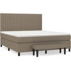 Image de vidaXL Lit boxspring avec matelas Taupe 160x200 cm Tissu