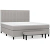Image de vidaXL Lit boxspring avec matelas gris clair 180x200 cm Tissu