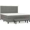 Image de vidaXL Lit boxspring avec matelas gris foncé 180x200 cm Tissu