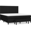 Image de vidaXL Lit boxspring avec matelas noir 180x200 cm Tissu
