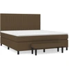 Image de vidaXL Lit boxspring avec matelas brun foncé 180x200 cm Tissu