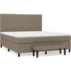 Image de vidaXL Lit boxspring avec matelas Taupe 180x200 cm Tissu