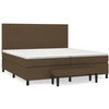 Image de vidaXL Lit boxspring avec matelas brun foncé 200x200 cm Tissu