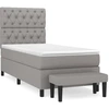 Image de vidaXL Lit boxspring avec matelas gris clair 80x200 cm Tissu