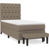Image de vidaXL Lit Boxspring avec matelas Taupe 80x200 cm Tissu