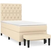 Image de vidaXL Lit boxspring avec matelas Crème 80x200 cm Tissu