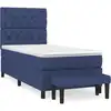 Image de vidaXL Lit boxspring avec matelas bleu 80x200 cm Tissu