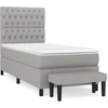 Image de vidaXL Lit boxspring avec matelas gris clair 90x190 cm Tissu